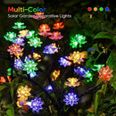 Luzes solares de jardim multicoloridas à prova d'água para áreas externas em forma de flor de cerejeira