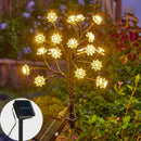 Luzes solares de jardim multicoloridas à prova d'água para áreas externas em forma de flor de cerejeira