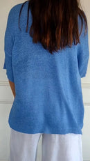 Blusa de malha com decote em V