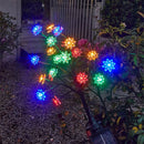 Luzes solares de jardim multicoloridas à prova d'água para áreas externas em forma de flor de cerejeira
