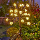 Luzes solares de jardim multicoloridas à prova d'água para áreas externas em forma de flor de cerejeira