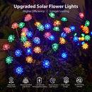 Luzes solares de jardim multicoloridas à prova d'água para áreas externas em forma de flor de cerejeira